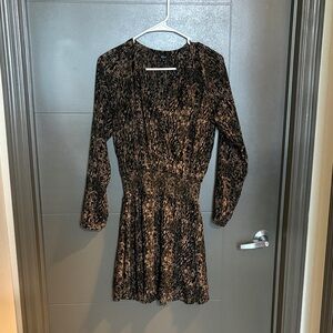 Rails Black, Brown, and Green Long Sleeve Dress